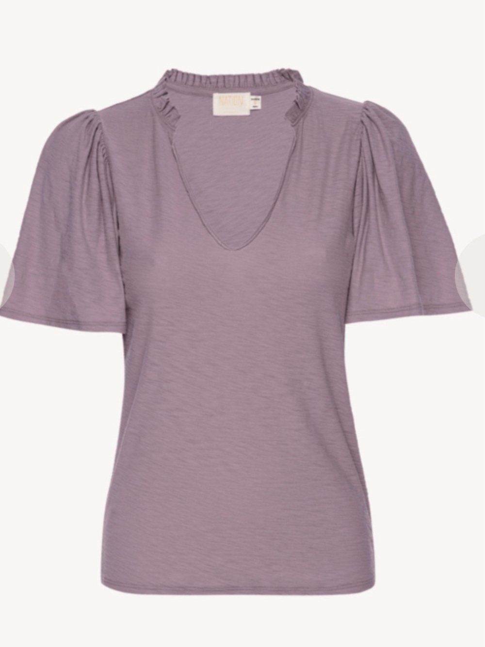 Nation LTD Ruffle V-Neck Puff-Sleeve T-Shirt